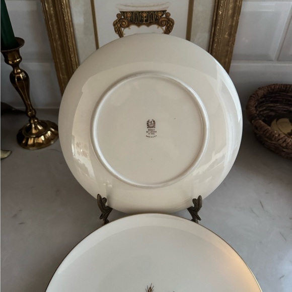 Vintage Wheat by Lenox R-442 Luncheon Plates w/24k Gold Trim 1930s Set of 4 - Picture 5 of 7